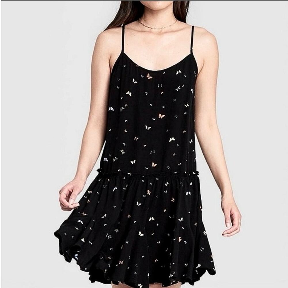 Wild Fable Butterfly Print Spaghetti Strap Sleeveless Mini A-Line Dress Size XXL